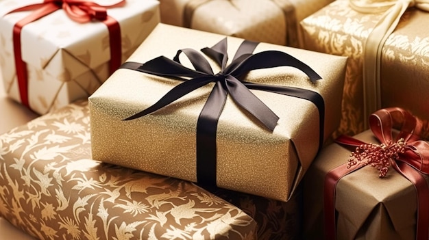 Regalos y regalos navideños estilo cabaña de campo cajas de regalo envueltas para el día del boxeo Navidad Día de San Valentín y días festivos venta de compras idea de entrega de cajas de belleza