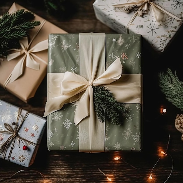 Regalos y regalos navideños estilo cabaña de campo cajas de regalo envueltas para el día del boxeo Navidad Día de San Valentín y días festivos venta de compras idea de entrega de cajas de belleza