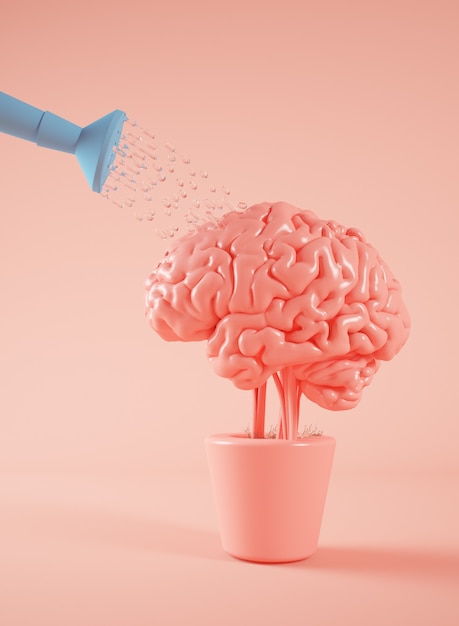 Regar un concepto de renderizado 3d de planta cerebral