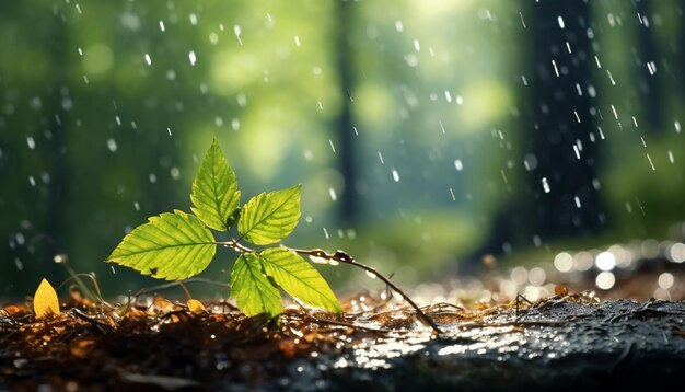 Regen im Wald