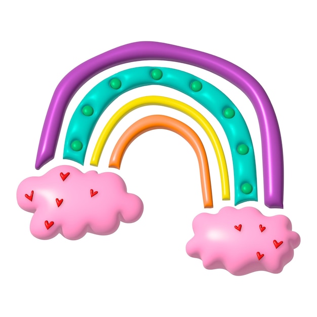 Regenbogen 3D-Illustration png durchsichtiger Hintergrund