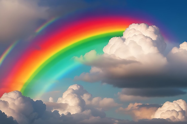 Foto regenbogen am himmel eine naturkunst
