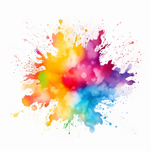 Foto regenbogen-aquarell-splatter-design