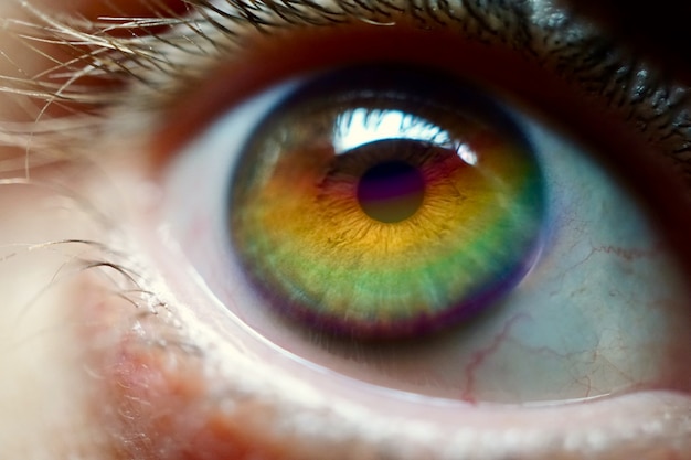 Regenbogen auf dem Auge, schwuler Stolz