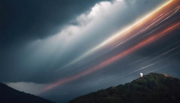 Regenbogen dunkle Wolke