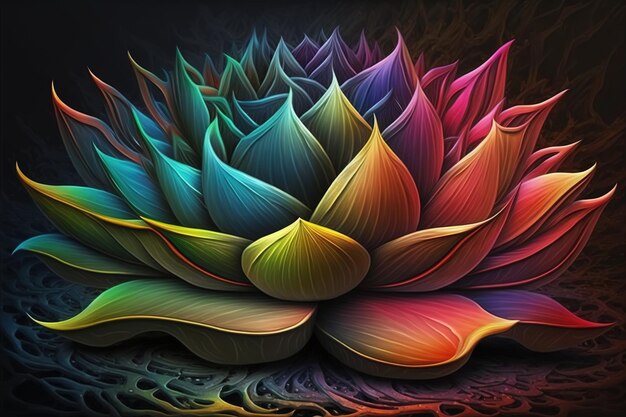 Regenbogen-Lotus-Kunst