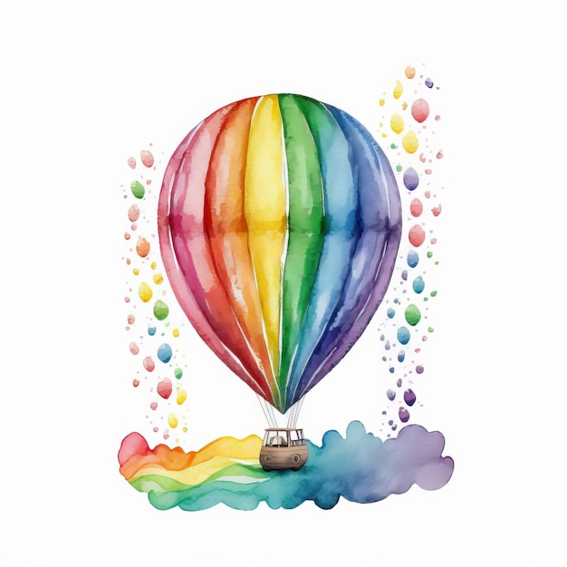 Regenbogen mit Ballon