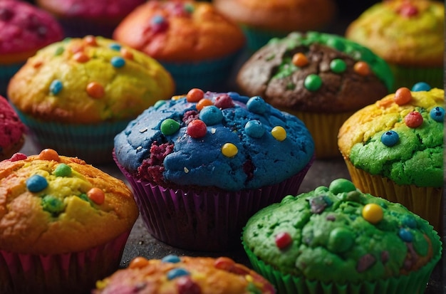 Regenbogen-Muffin-Anzeige