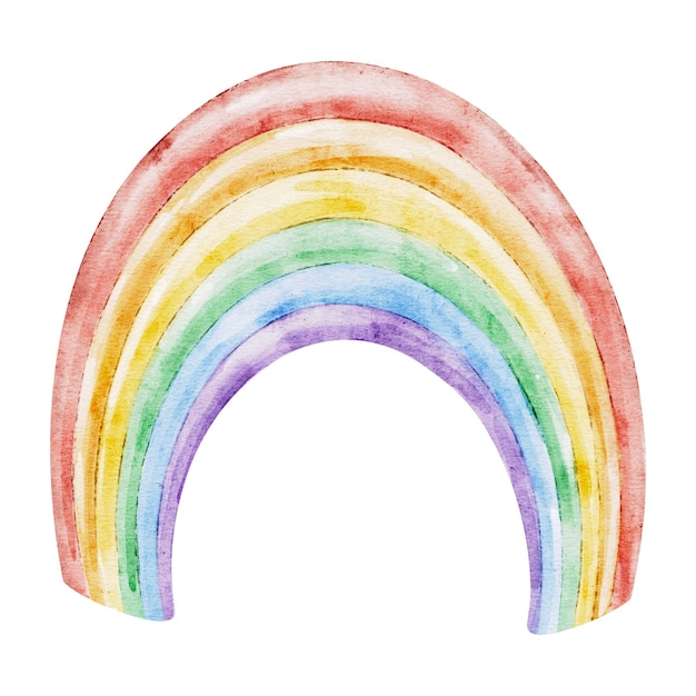 Regenbogen-Wetter-Wasserfarbe-Illustration für Kinder handgemalte Kunst für Mädchen oder Jungen kindisch
