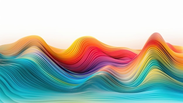 Regenbogenfarbener Wellenmusterhintergrund Abstrakte Kunstvorlage mit Kurvenmuster Generative KI
