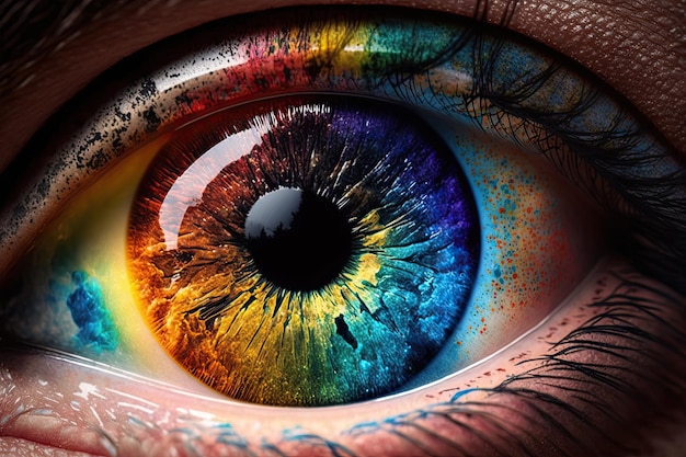 Regenbogenfarbenes Auge