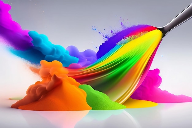 Regenbogenpulver gemischte Farbspritzer-Farbexplosionshintergrund