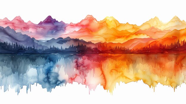 Regenbogenrand in Aquarell