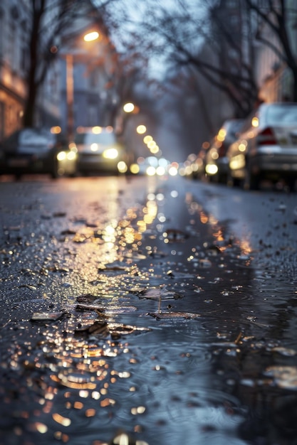 Regentag auf der Stadtstraße Generative KI