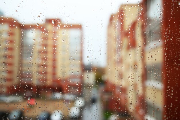 Foto regentropfen am fenster