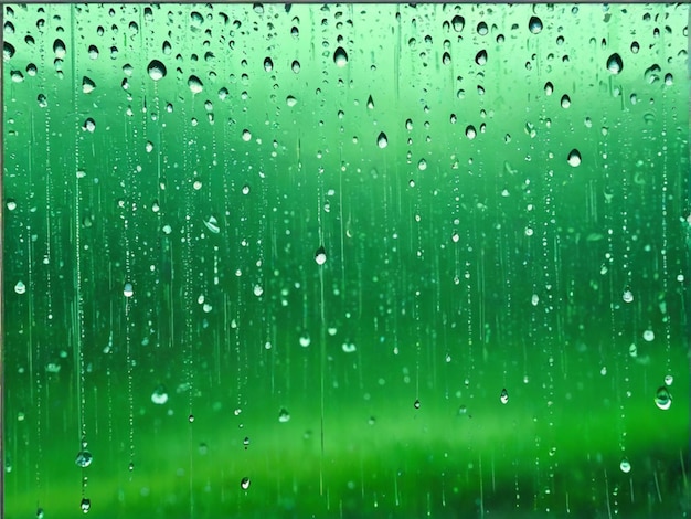 Regentropfen auf dem Fenster Regentropfe auf dem fenster Regentag Hintergrund grüner Ton