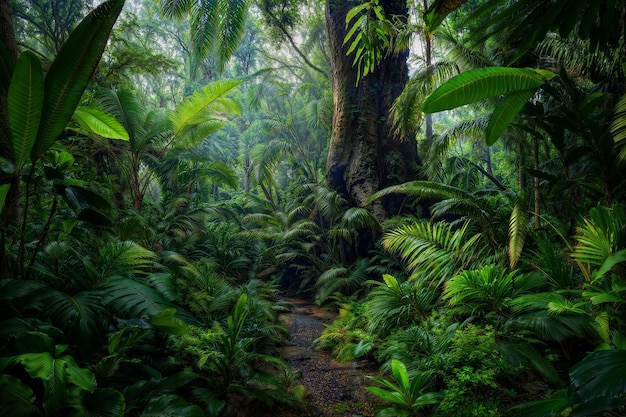Regenwald mit großen Bäumen