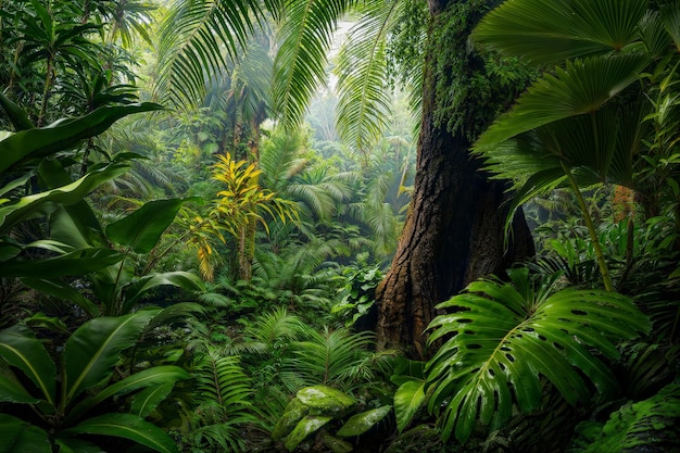 Regenwald mit großen Bäumen