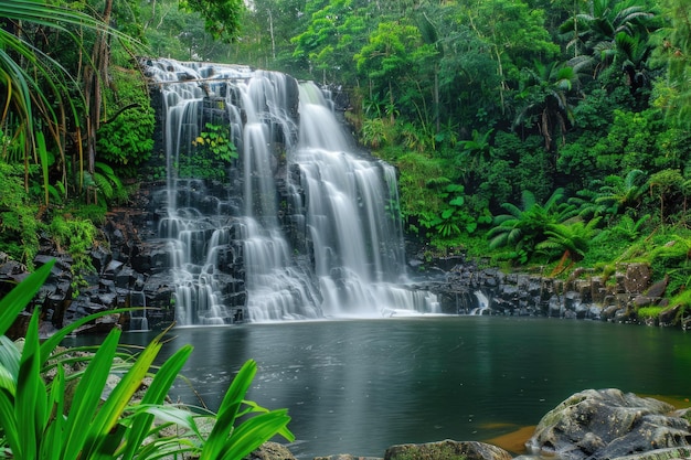 Regenwaldwasserfall in Queensland, Australien