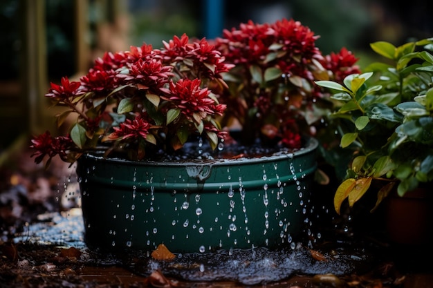 Regenwasser sammeln, um einen lebendigen, nachhaltigen Weihnachtsgarten mit Feuchtigkeit zu versorgen