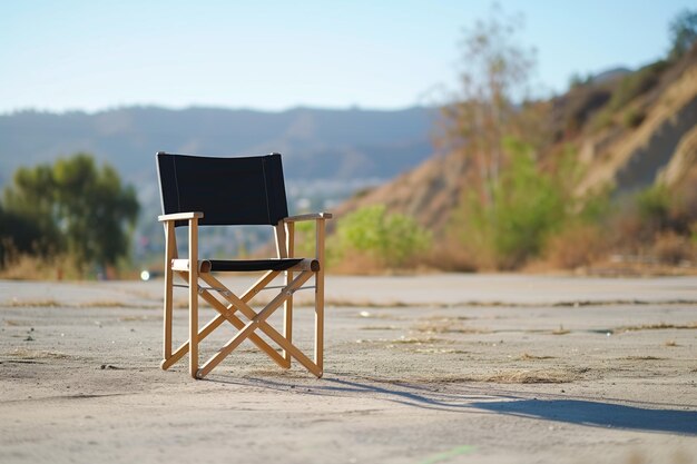 Foto regie-stuhl an einer außenfilm-location