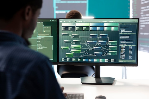 Regierungs-Hacker-Experte, die Computersysteme vor Cyberangriffen sichern