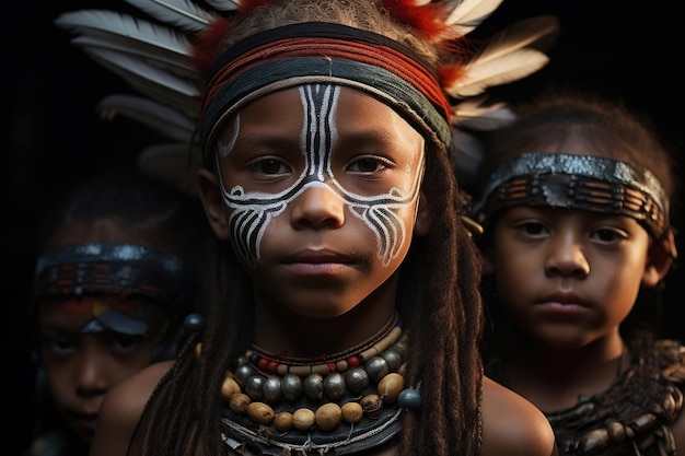 Foto región asmat irian jaya nueva guinea indonesia la región de asmat, en el distrito de atsy, es una de las tribus más antiguas de indonesia.