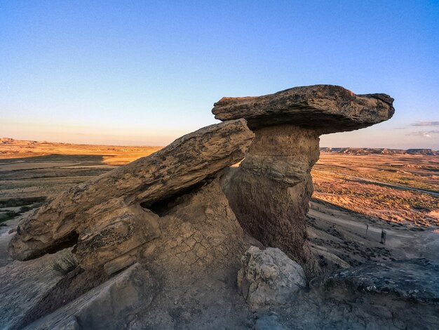 Región natural semidesértica de las Bardenas Reales en Navarra, España