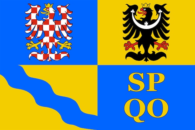 Región de Olomouc La bandera nacional de la República Checa y el símbolo de la prefectura