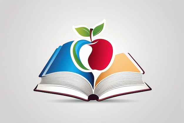 Regreso a la escuela educación estudio logo apple estudiante cuidado libro símbolo