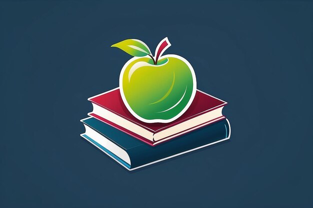 Regreso a la escuela educación estudio logo apple estudiante cuidado libro símbolo