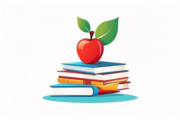 Regreso a la escuela educación estudio logo apple estudiante cuidado libro símbolo