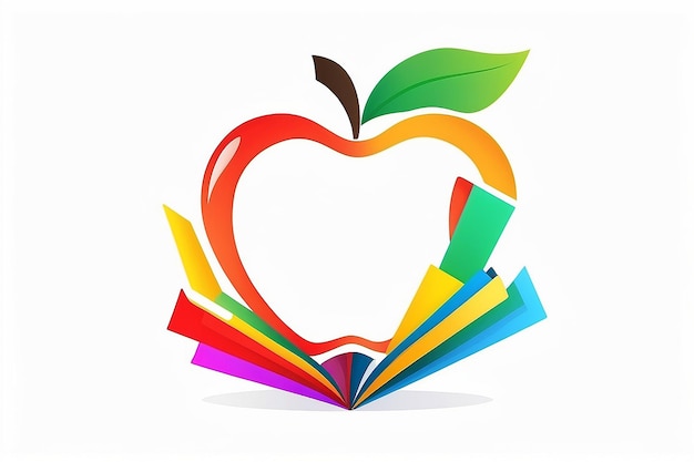 Regreso a la escuela educación estudio logo apple estudiante cuidado libro símbolo