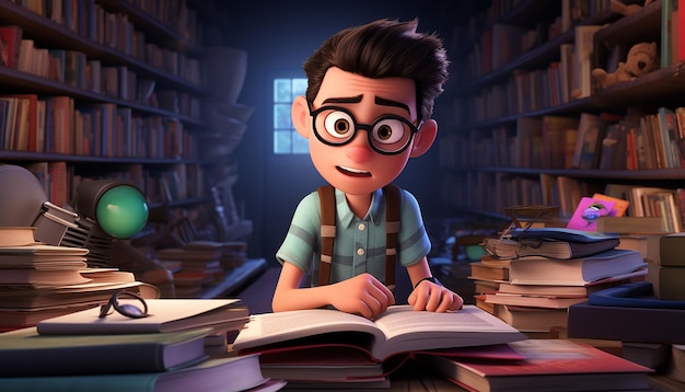 Foto regreso a la escuela linda escena educativa estilo pixar