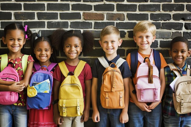 Regreso a la escuela niños y libros.