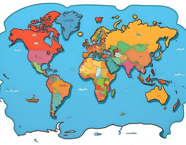 Regreso a los iconos escolares Símbolos de suministros escolares Educación y aprendizaje Mapa del mundo