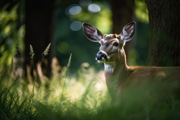 Rehe auf einer saftigen Wiese