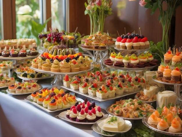 Reichhaltige Catering-Buffet-Köstlichkeiten