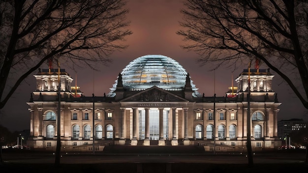 Reichstag alemán el edificio del parlamento en Berlín