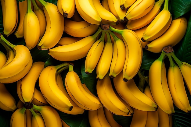 Reife Bananen, frische Bio-Bananen, saftige Bananen, Hintergrund-KI generiert