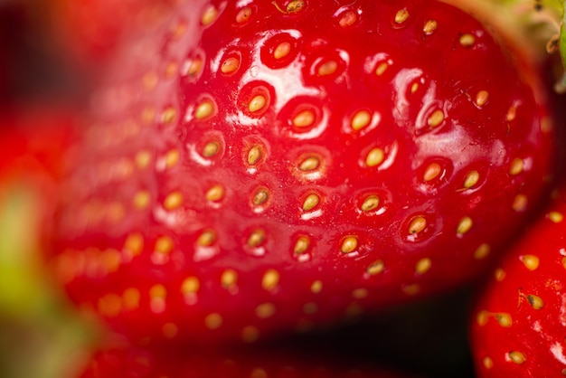 Reife Erdbeeren Makro Nahaufnahme