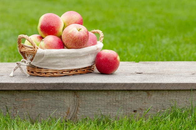 Reife Gartenapfelfrüchte im Korb