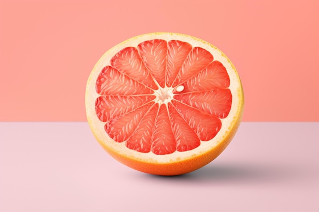 Reife Hälfte von rosa Grapefruit-Zitrusfrüchten auf weißem Hintergrund