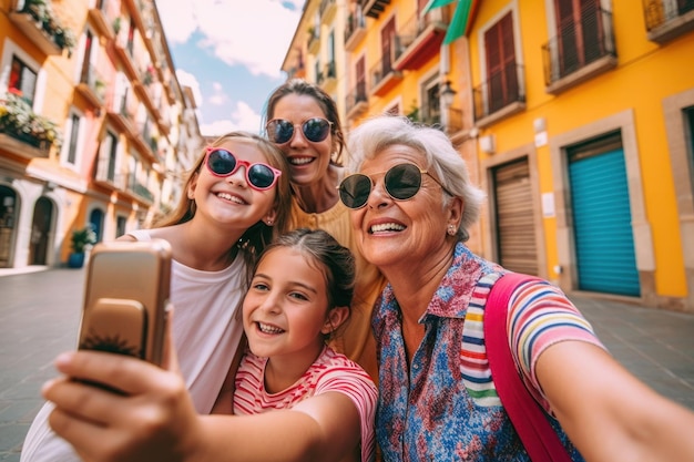 Foto reife lesbische frauen mit jungen mädchen, lgbtq-akzeptanz, generative ki