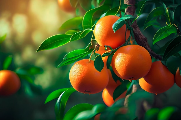 Reife Orangen hängen am Baum Generative AI xA