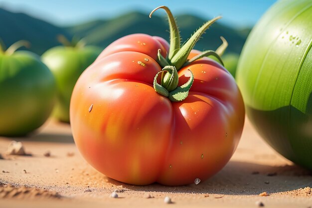 Reife rote Tomaten sind Leute, die gerne leckeres Gemüse, Obst, organisches, grünes, sicheres Landwirtschaftsprodukt essen.