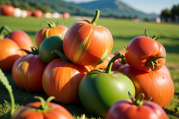 Reife rote Tomaten sind Leute, die gerne leckeres Gemüse, Obst, organisches, grünes, sicheres Landwirtschaftsprodukt essen.