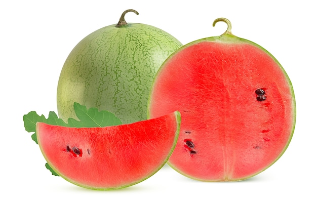 Reife Wassermelone mit leichter Schale isoliert