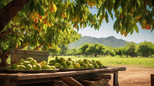 Reifer Mango-Klebreis im einladenden Thai Mango Orchard