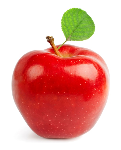 Reifer roter Apfel lokalisiert auf einem weißen Hintergrund